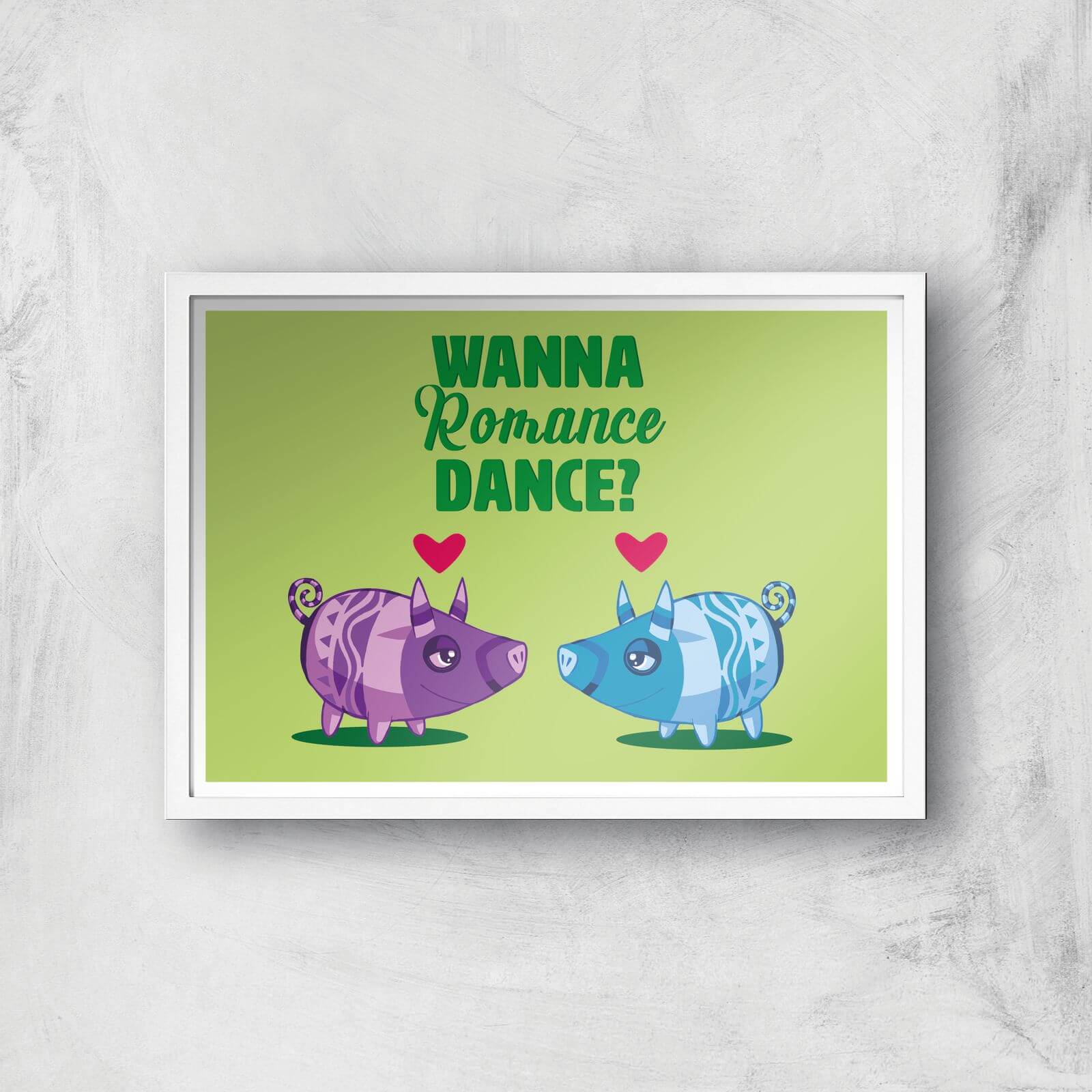 Viva Pinata Wanna Romance Dance Pig Art Print Giclee Art Print - A2 - White Frame