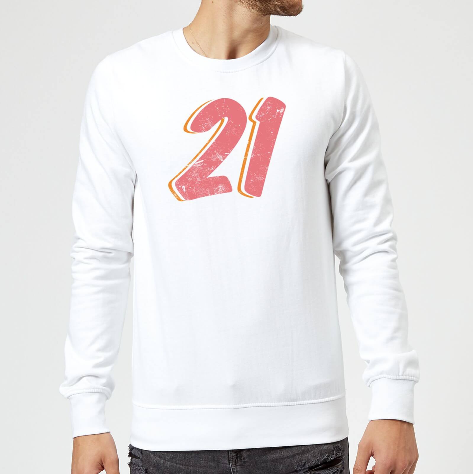 21 Distressed Sweatshirt - White - S - White
