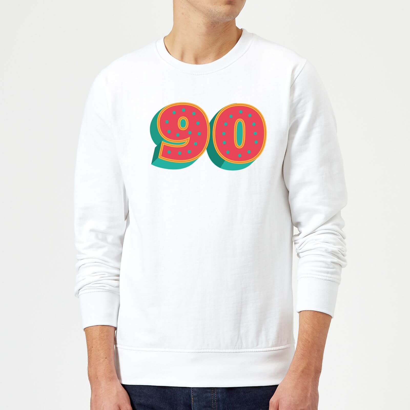 90 Dots Sweatshirt - White - XXL - White