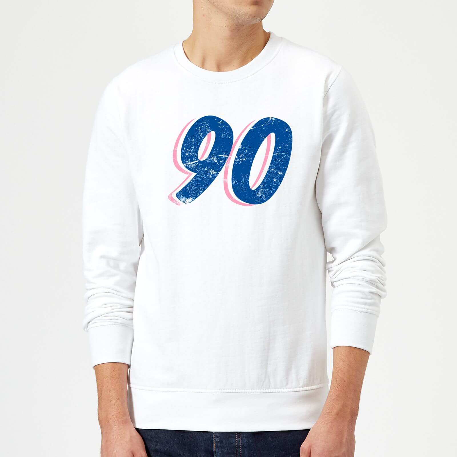 90 Distressed Sweatshirt - White - L - White