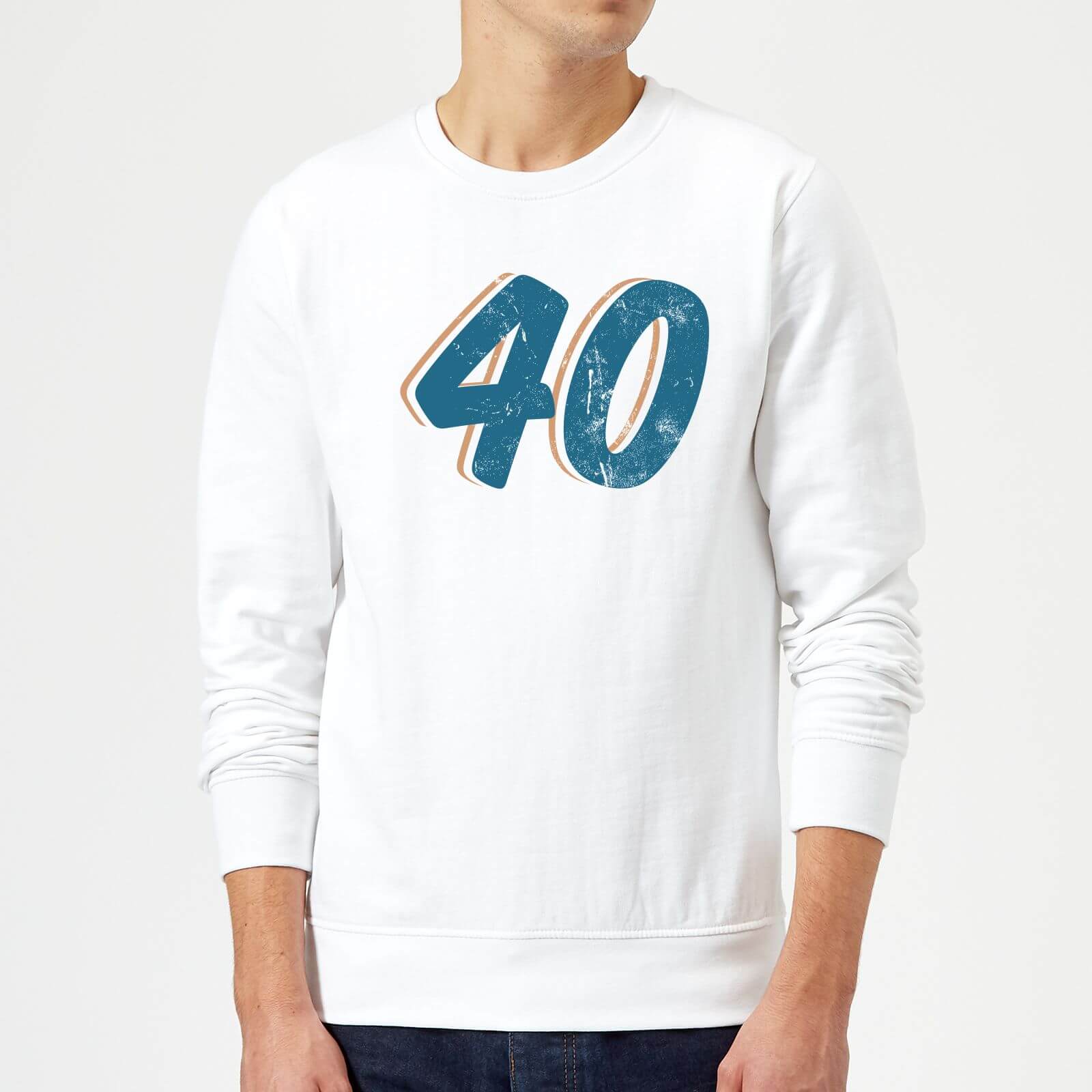 40 Distressed Sweatshirt - White - M - White