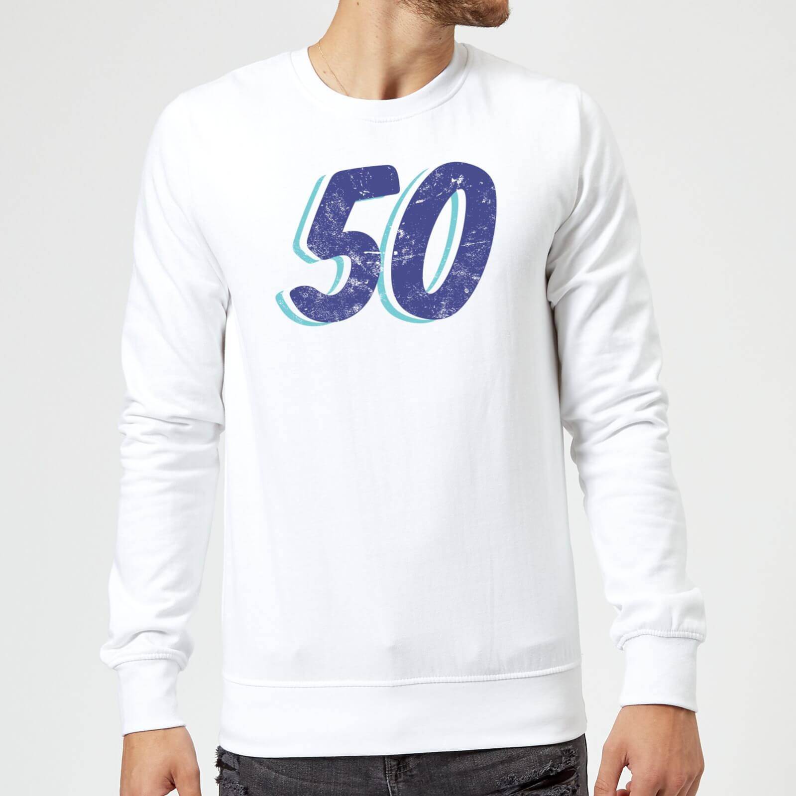 50 Distressed Sweatshirt - White - S - White
