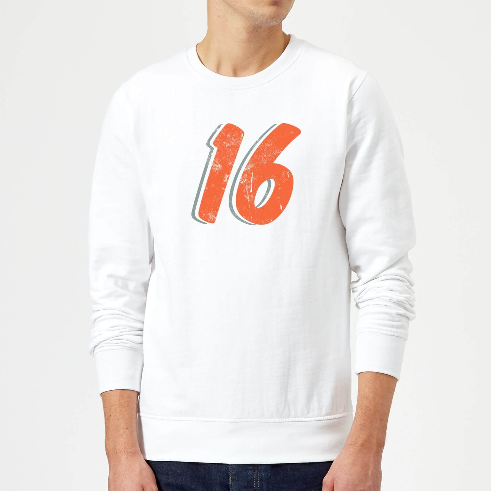 16 Distressed Sweatshirt - White - S - White