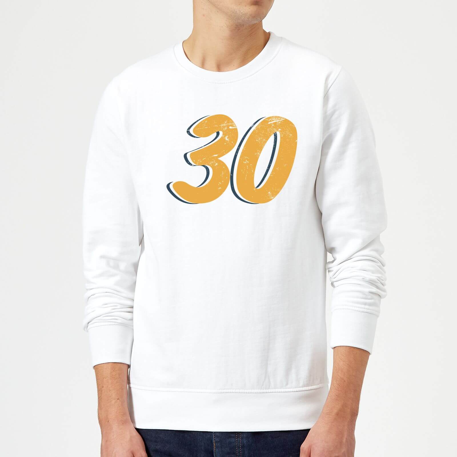 30 Distressed Sweatshirt - White - S - White
