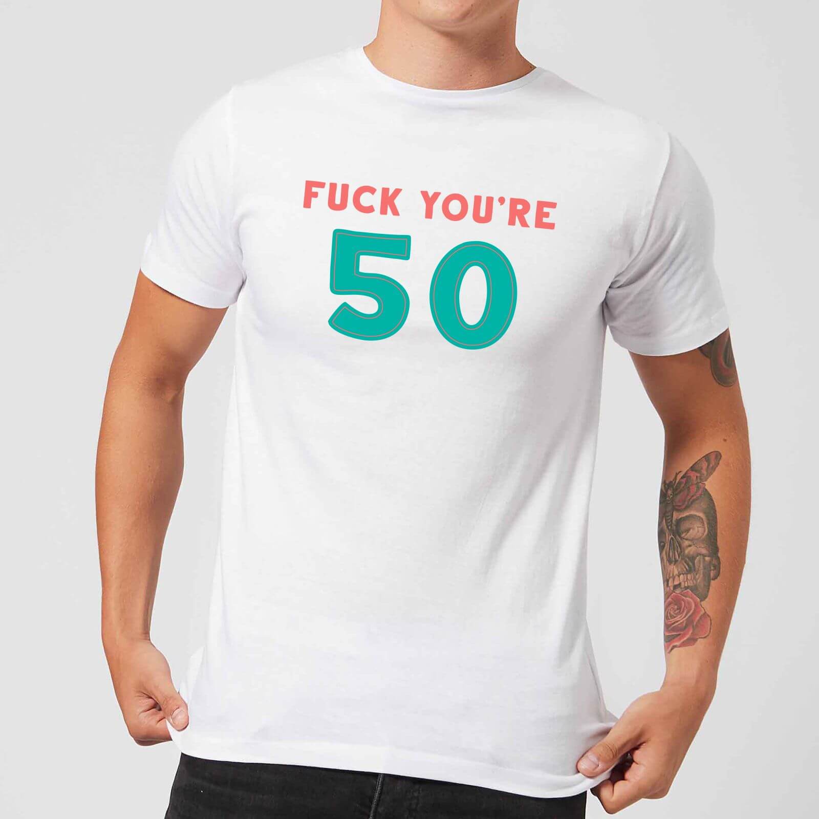 Fuck You're 50 Men's T-Shirt - White - XS - White