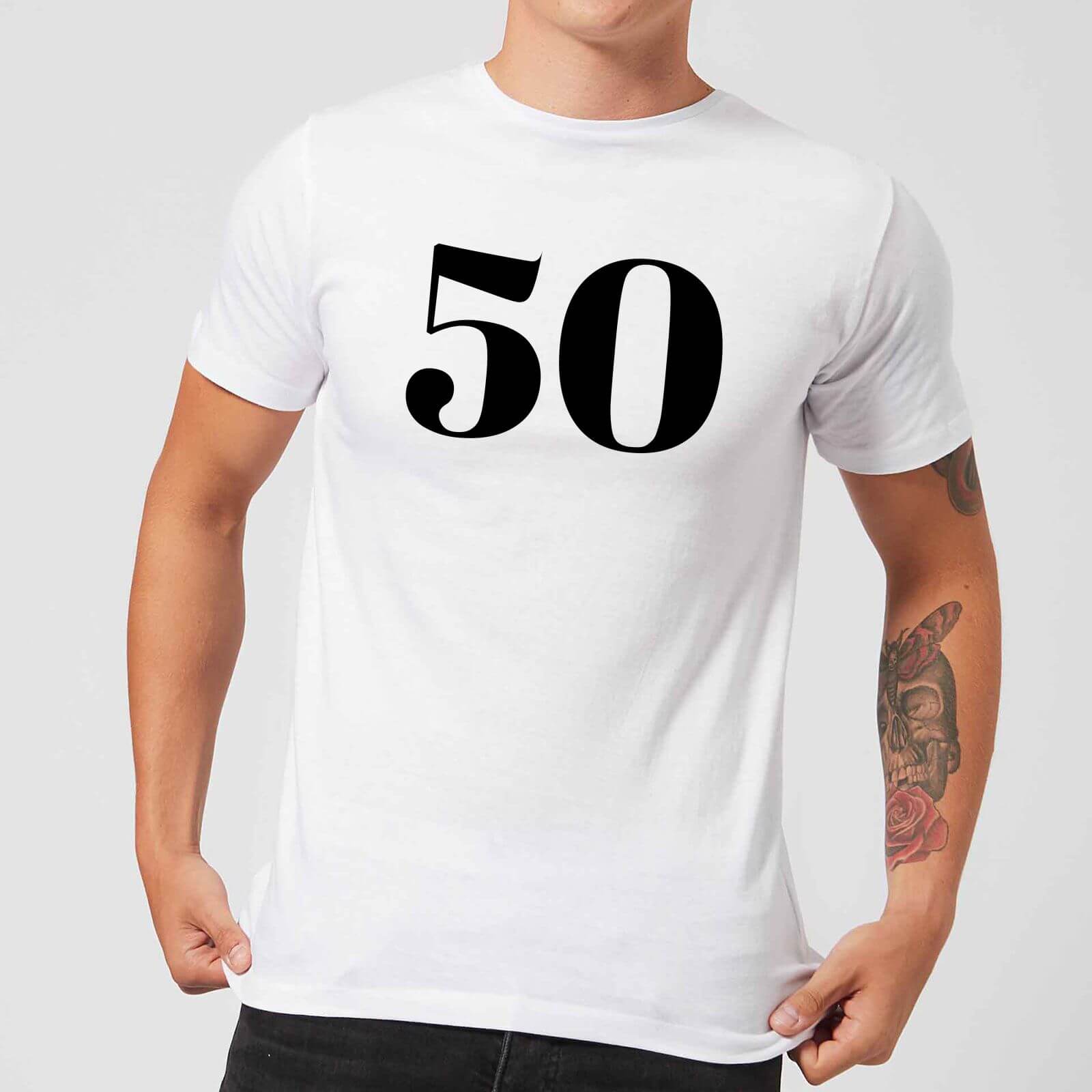 50 Men's T-Shirt - White - XXL - White