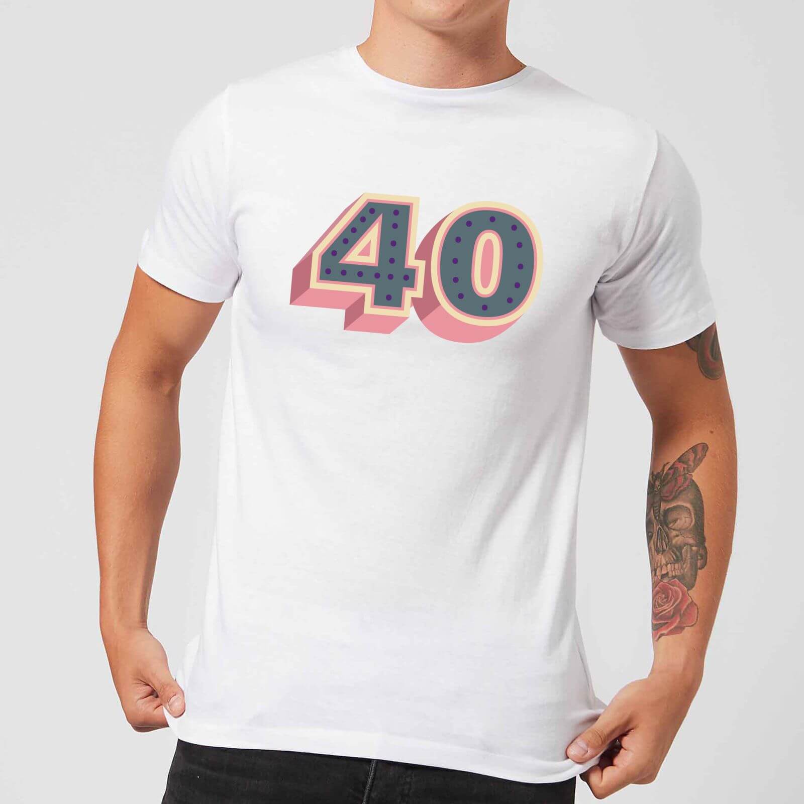 40 Dots Men's T-Shirt - White - L - White