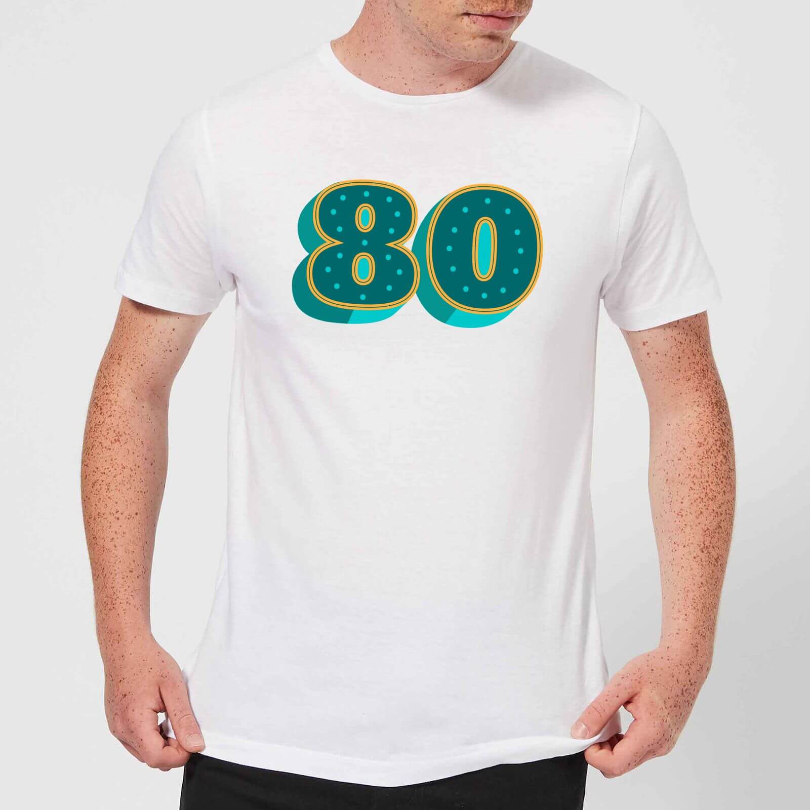 80 Dots Men's T-Shirt - White - L - White