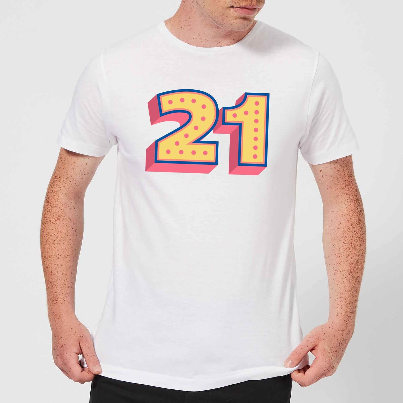21 Dots Men's T-Shirt - White - S - White