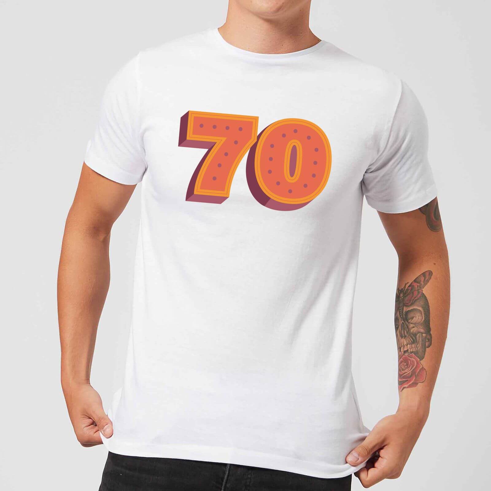 70 Dots Men's T-Shirt - White - XS - White