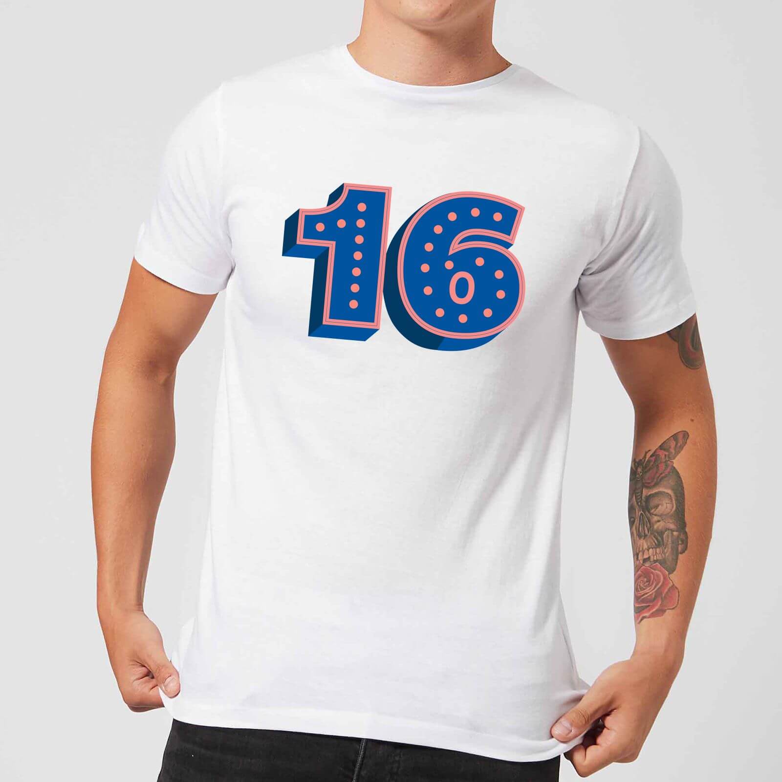 16 Dots Men's T-Shirt - White - S - White
