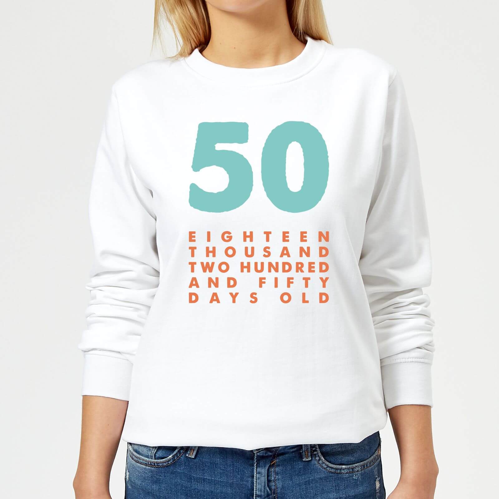 50 Eighteen Thousand Two Hundred And Fifty Days Old Women's Sweatshirt - White - XS - White