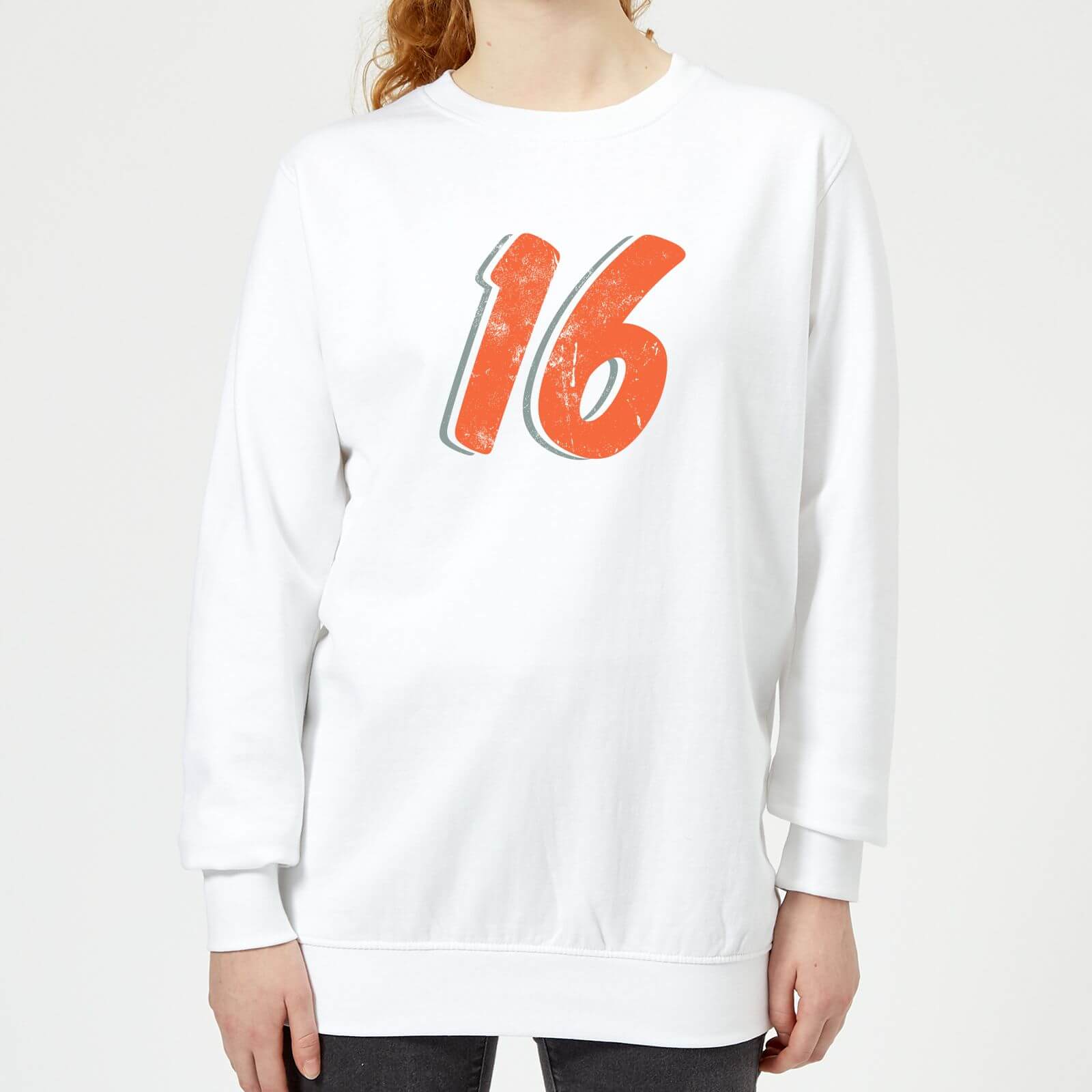 16 Distressed Women's Sweatshirt - White - XS - White