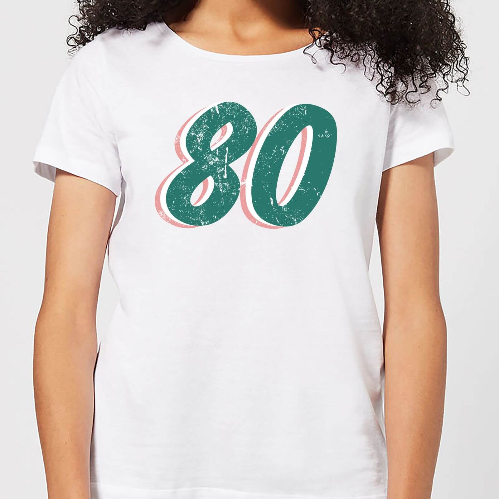 80 Distressed Women's T-Shirt - White - XXL - White