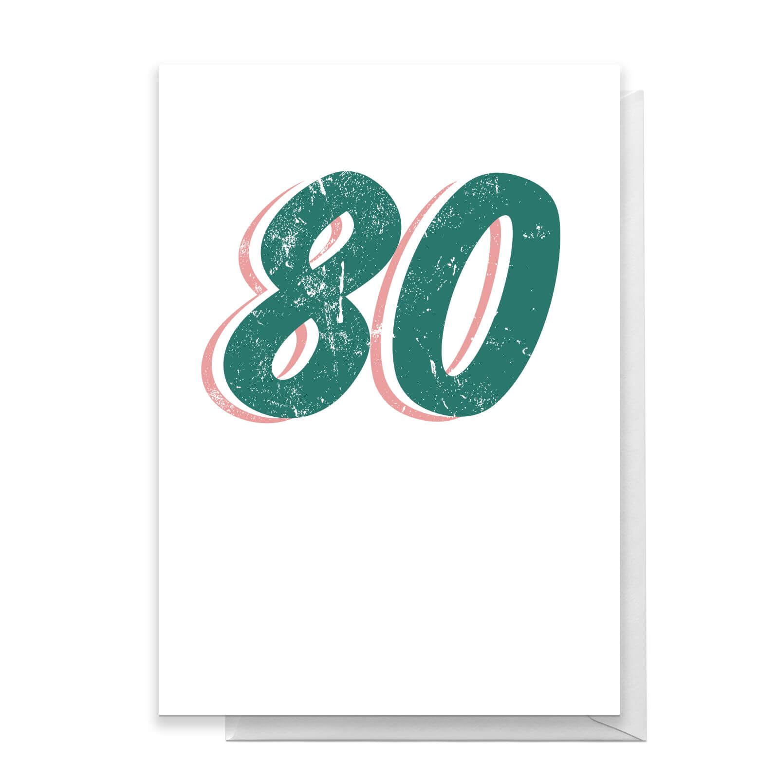80 Distressed Greetings Card - Standard Card