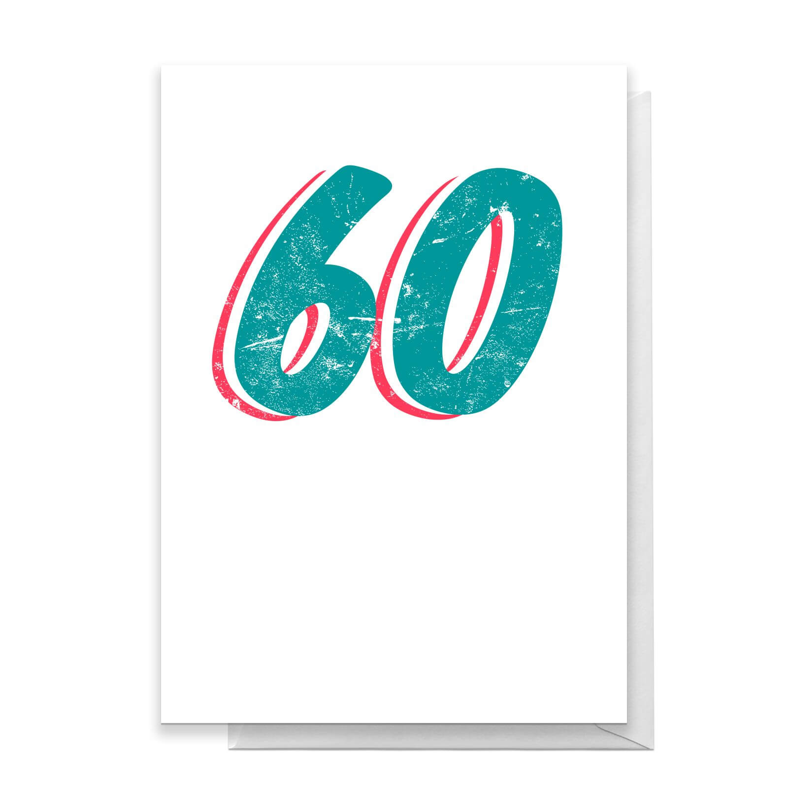 60 Distressed Greetings Card - Standard Card