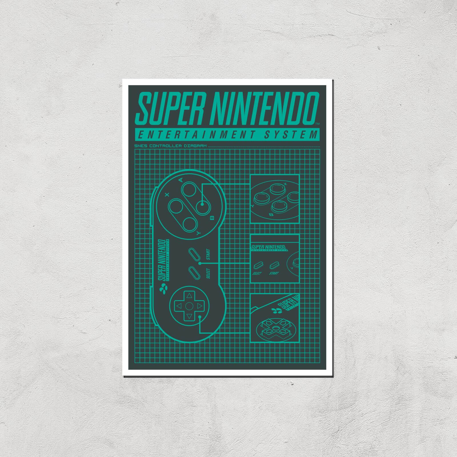 Nintendo SNES Controller Art Print - A2 - Print Only