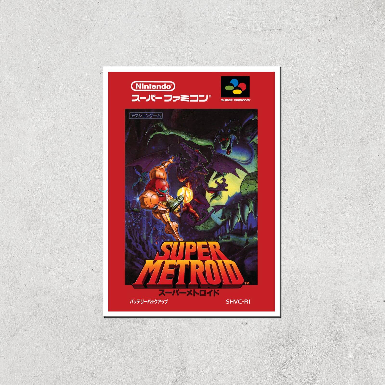 Nintendo Retro Super Metroid Cover Art Print - A2 - Print Only