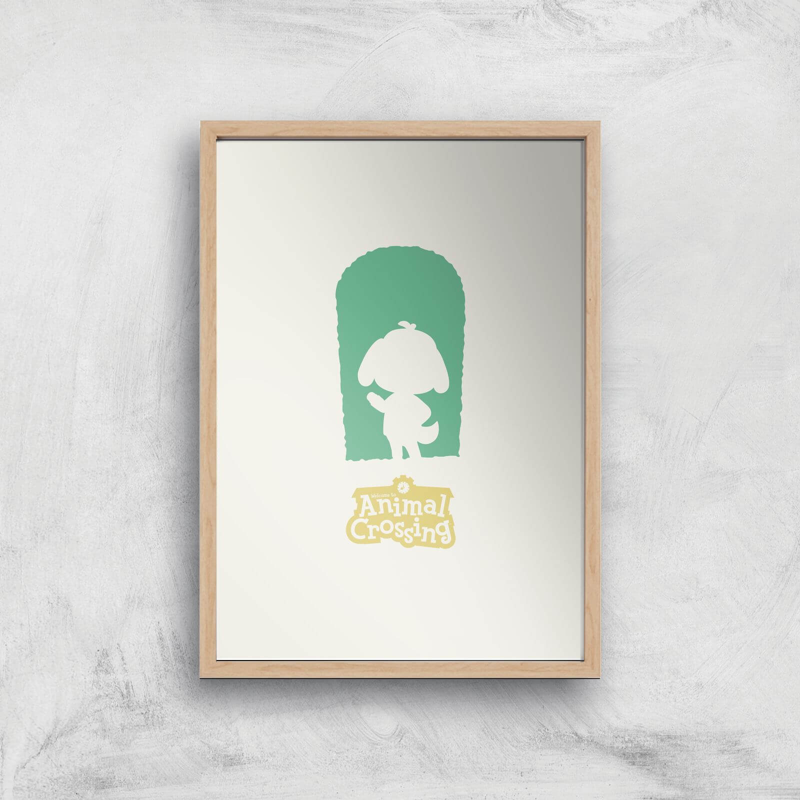 Nintendo Animal Crossing Green Door Art Print - A3 - Wooden Frame