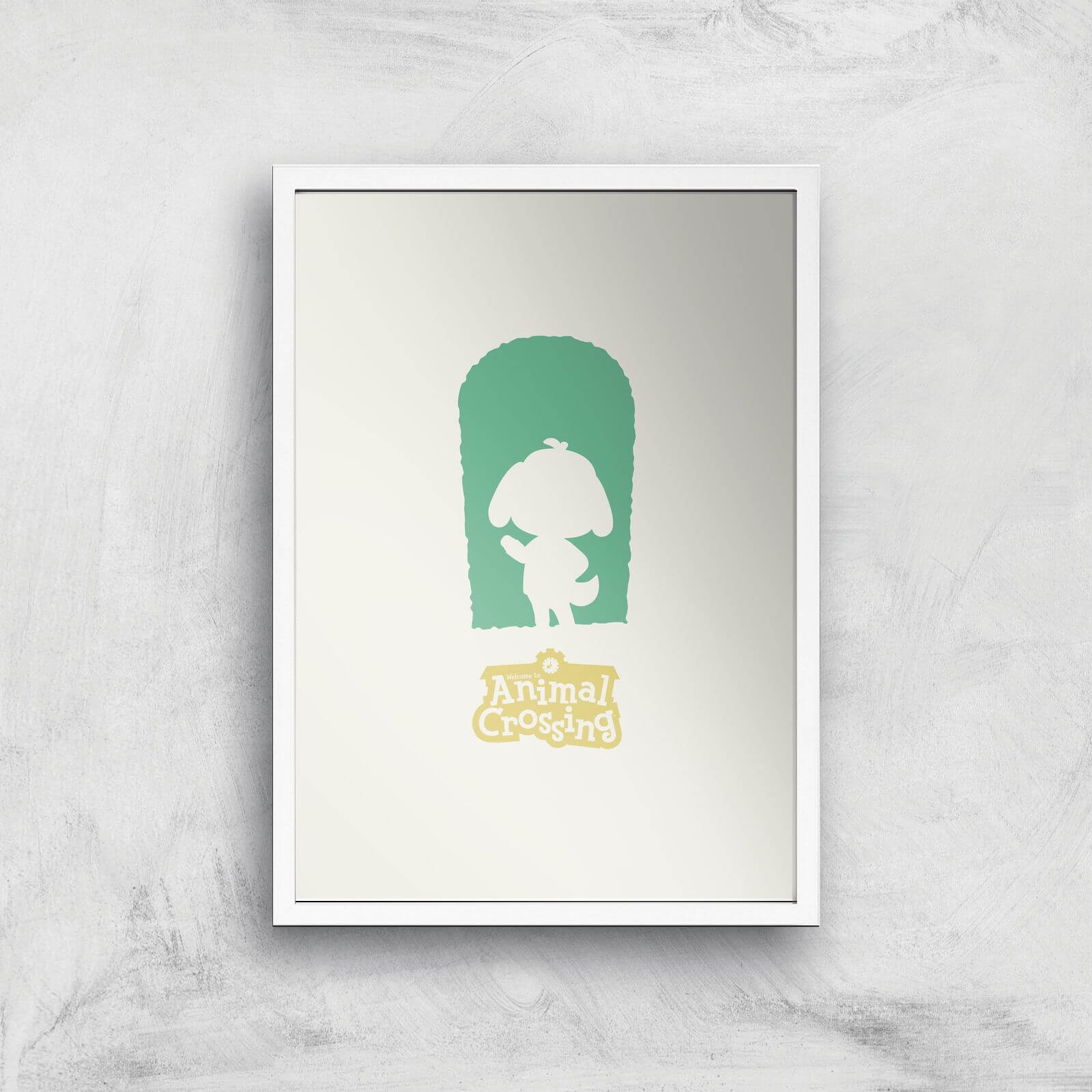 

Nintendo Animal Crossing Green Door Art Print - A2 - White Frame