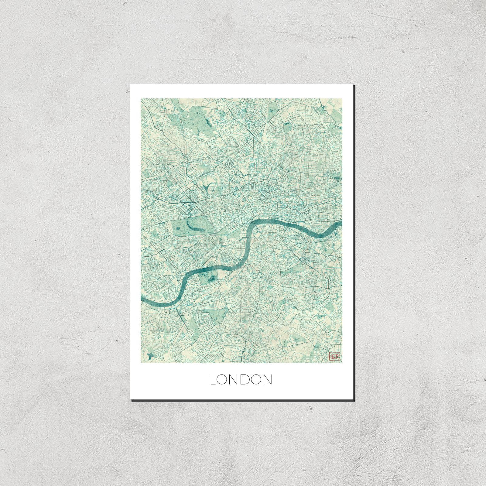 City Art Coloured London Map Art Print - A2 - Print Only