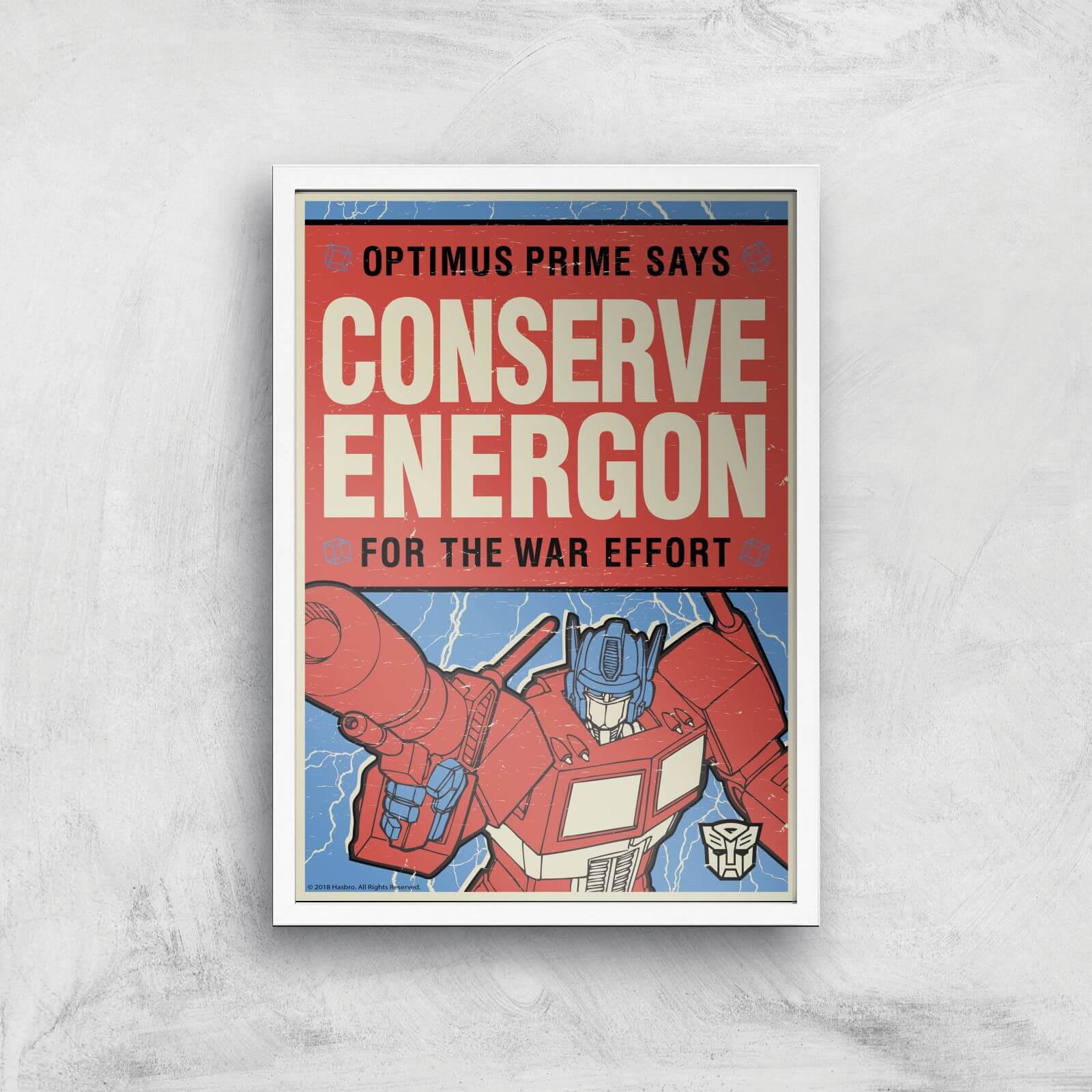 Transformers Conserve Energon Poster Art Print - A3 - White Frame