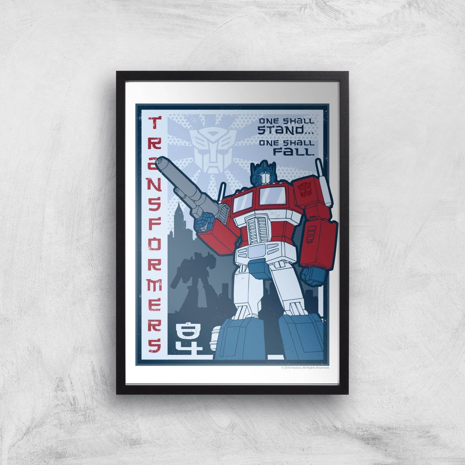 Transformers One Shall Stand Poster Art Print - A3 - Black Frame