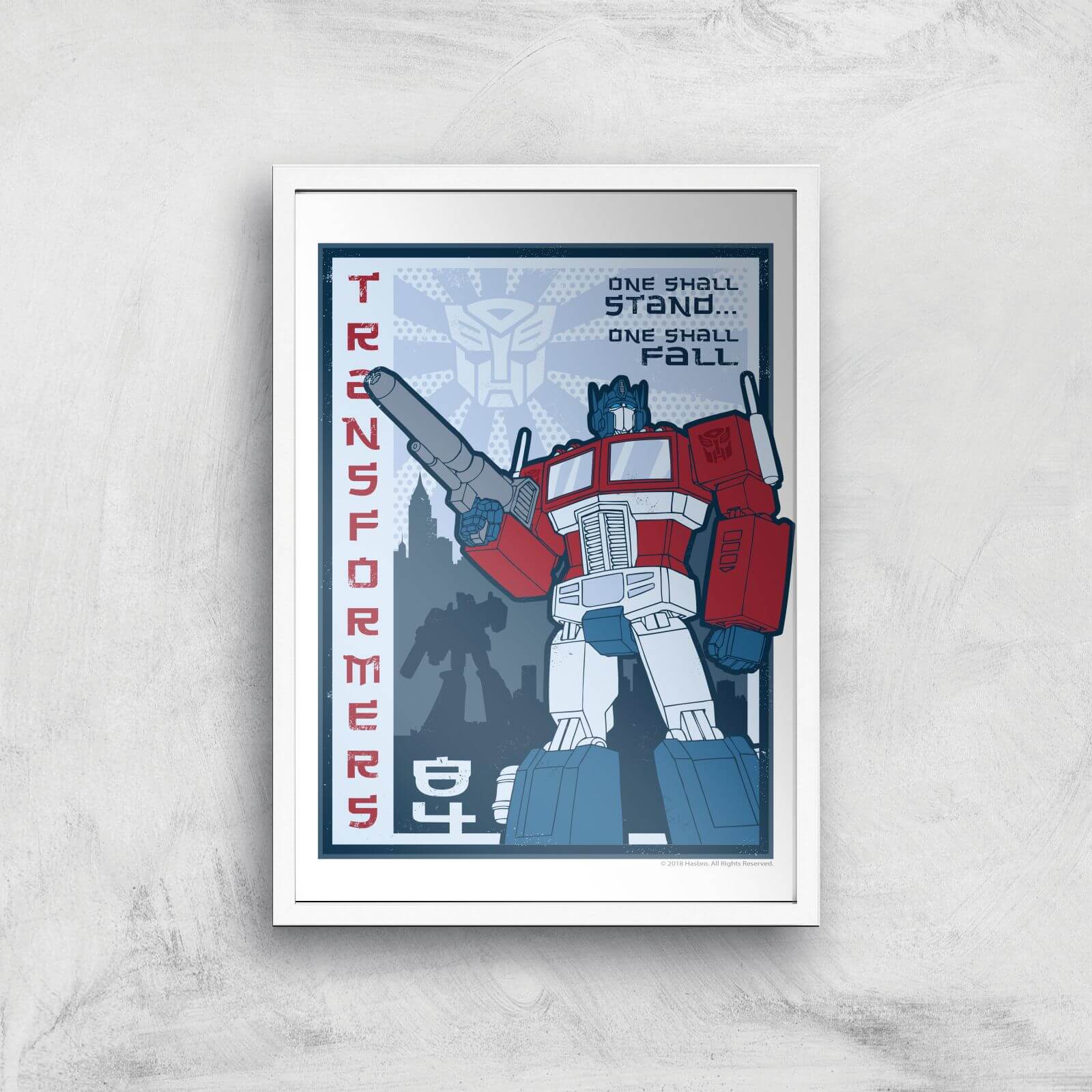 Transformers One Shall Stand Poster Art Print - A2 - White Frame