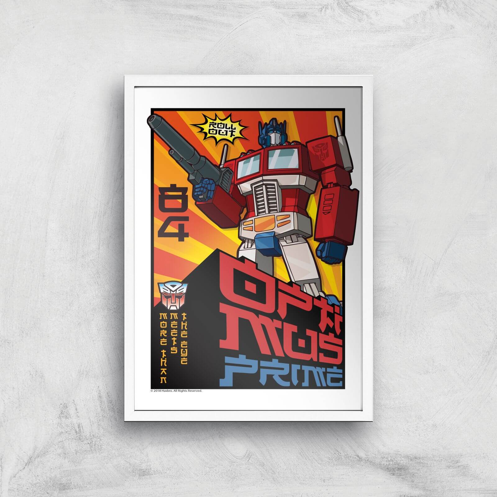 Transformers Roll Out Poster Art Print   A4   White Frame
