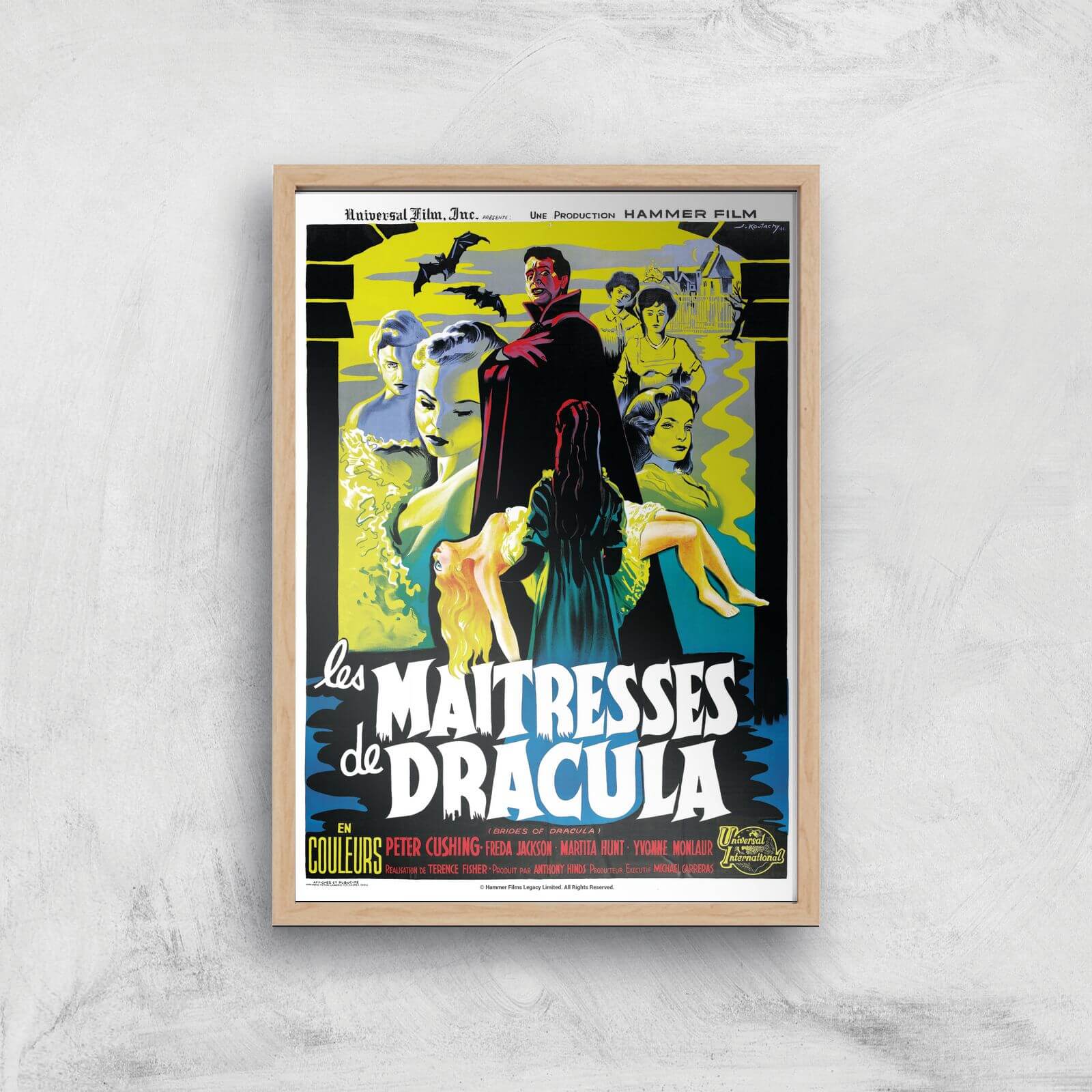 Les Maitresses De Dracula Giclee Art Print - A4 - Wooden Frame