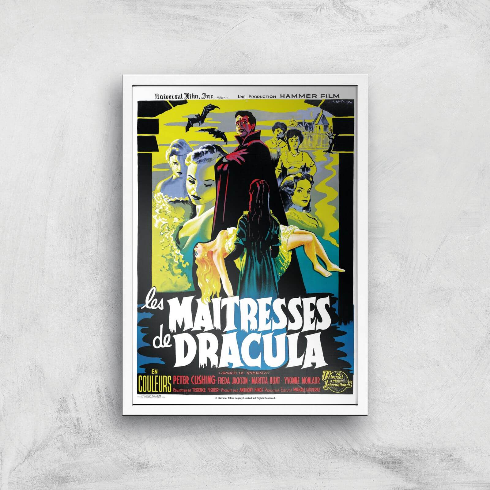 Les Maitresses De Dracula Giclee Art Print - A3 - White Frame