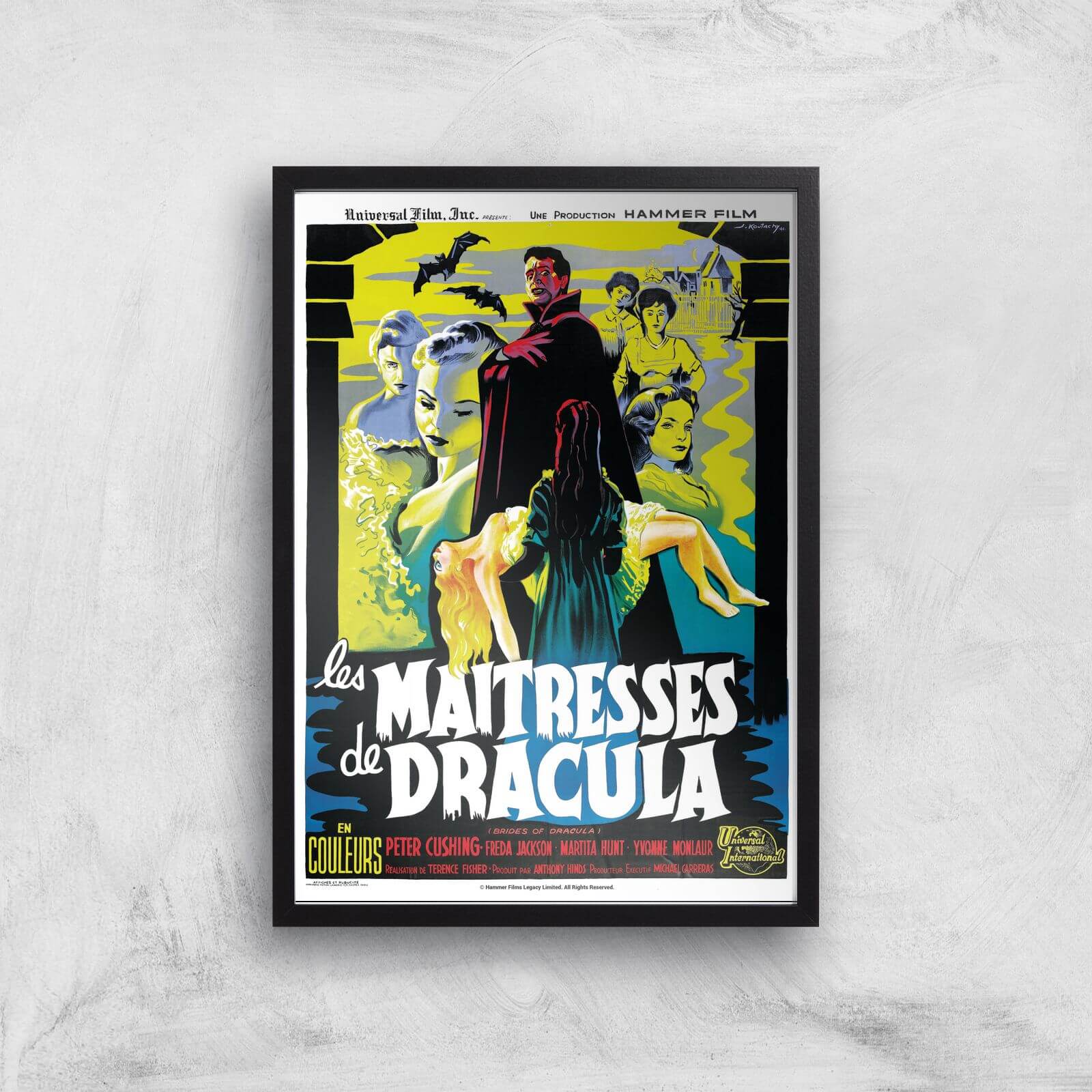 Les Maitresses De Dracula Giclee Art Print - A3 - Black Frame
