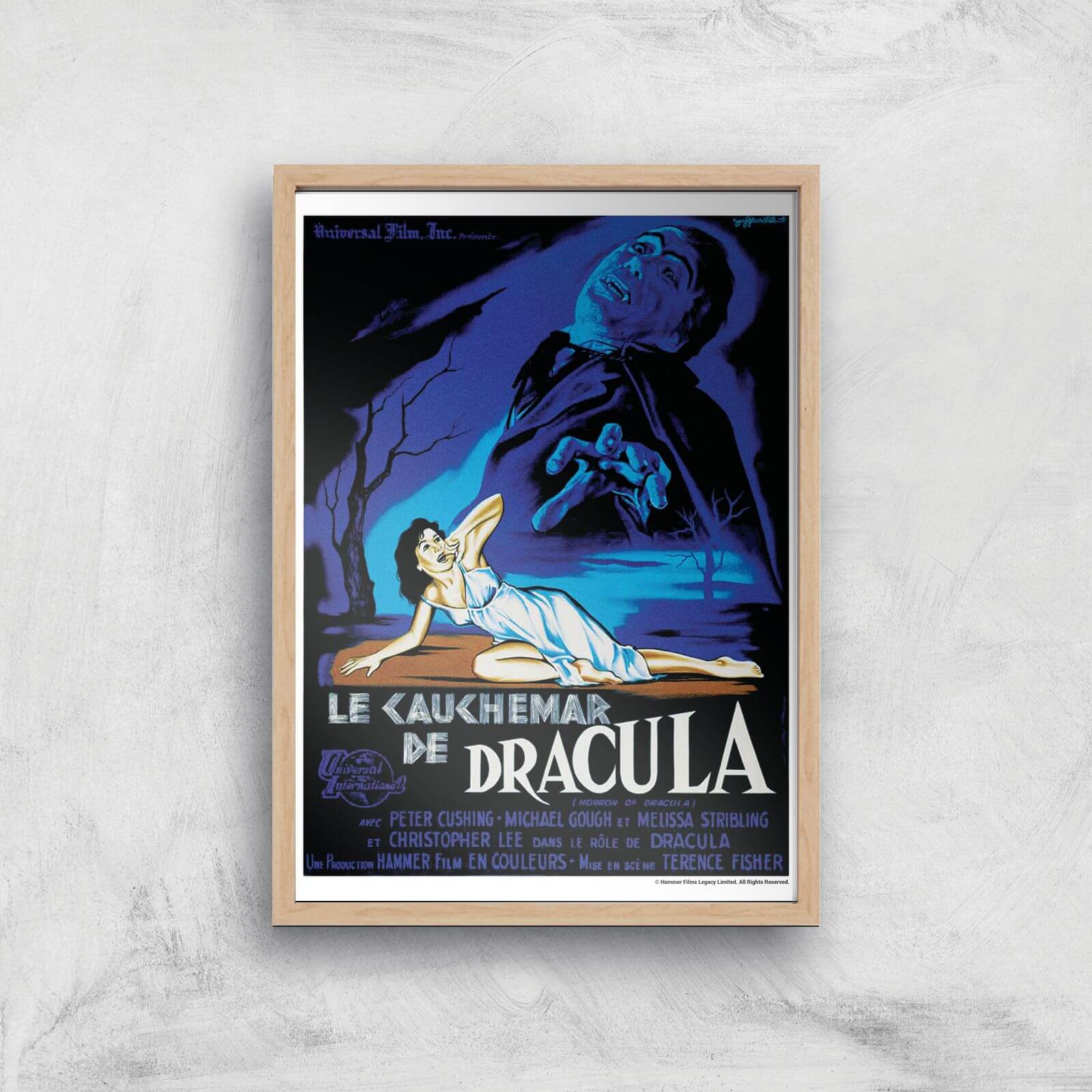Le Cauchemar De Dracula Giclee Art Print - A4 - Wooden Frame