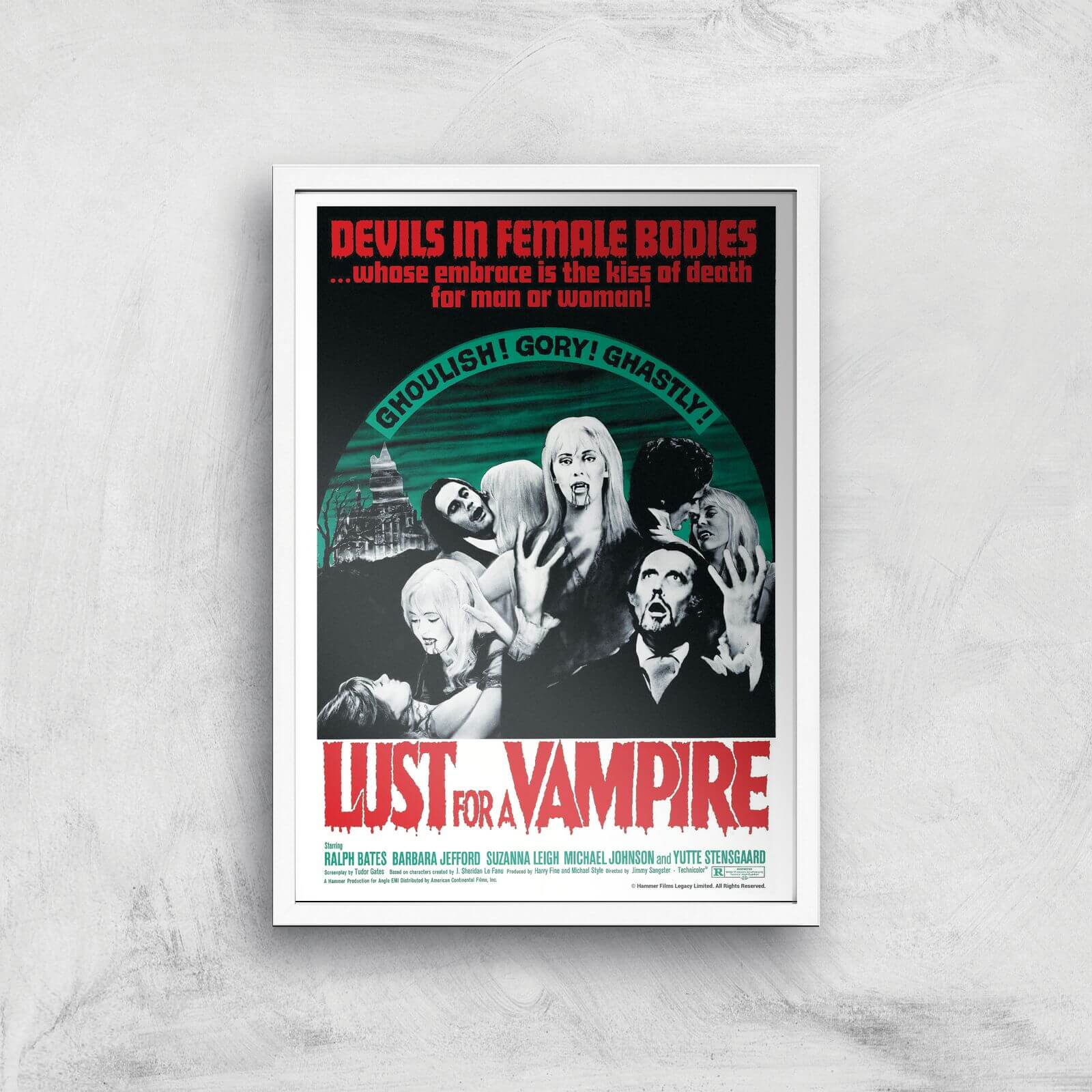 Devils In Female Bodies - Lust For A Vampire Giclee Art Print - A3 - White Frame