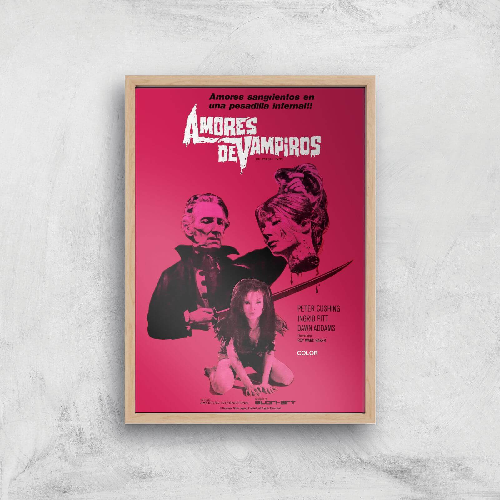 Amores De Vampiros Giclee Art Print - A4 - Wooden Frame