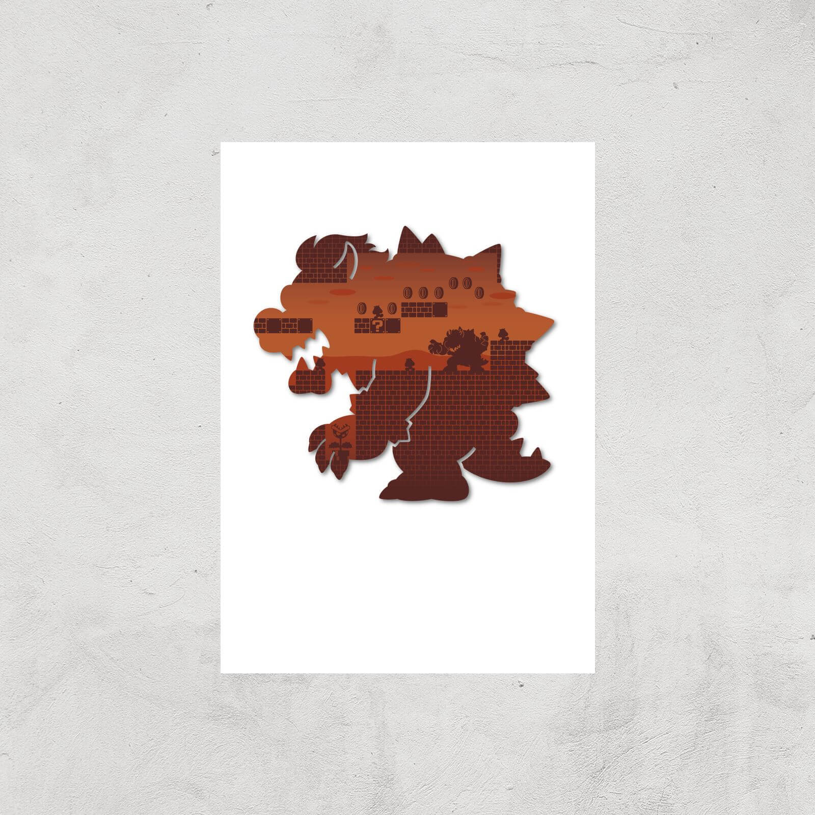 Nintendo Super Mario Bowser Silhouette Art Print - A2 - Print Only