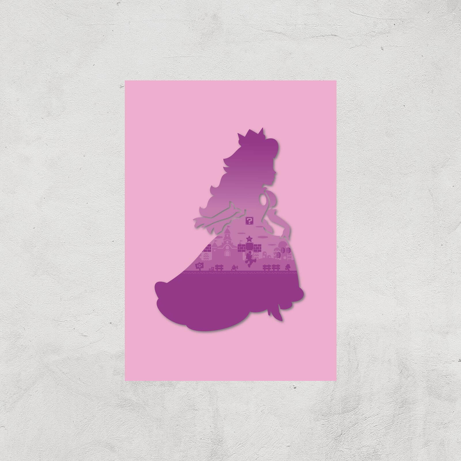 Nintendo Super Mario Peach Silouette Art Print - A2 - Print Only