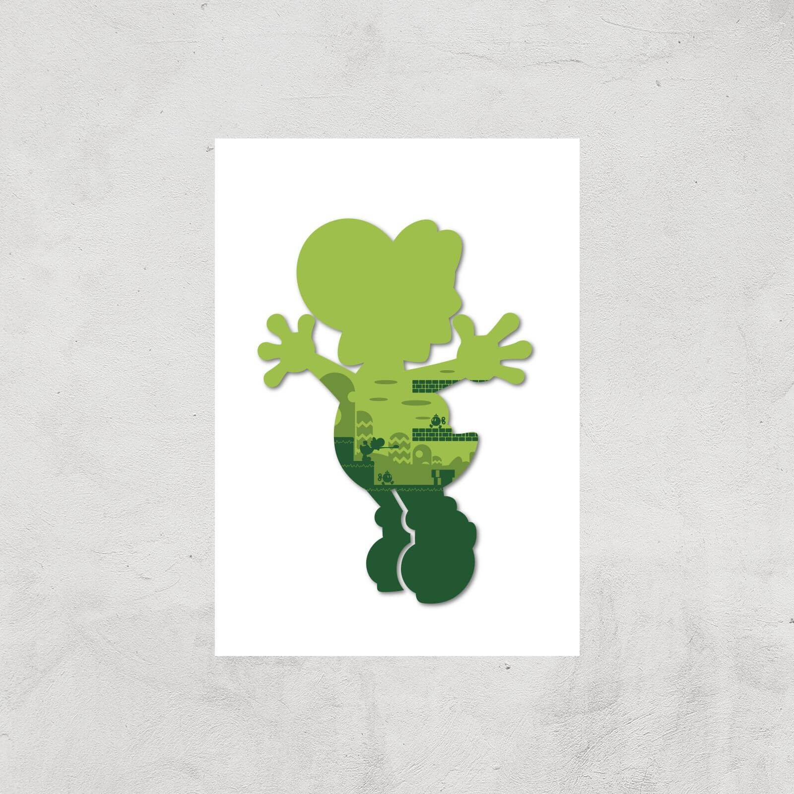 Nintendo Super Mario Yoshi Silhouette Art Print - A2 - Print Only