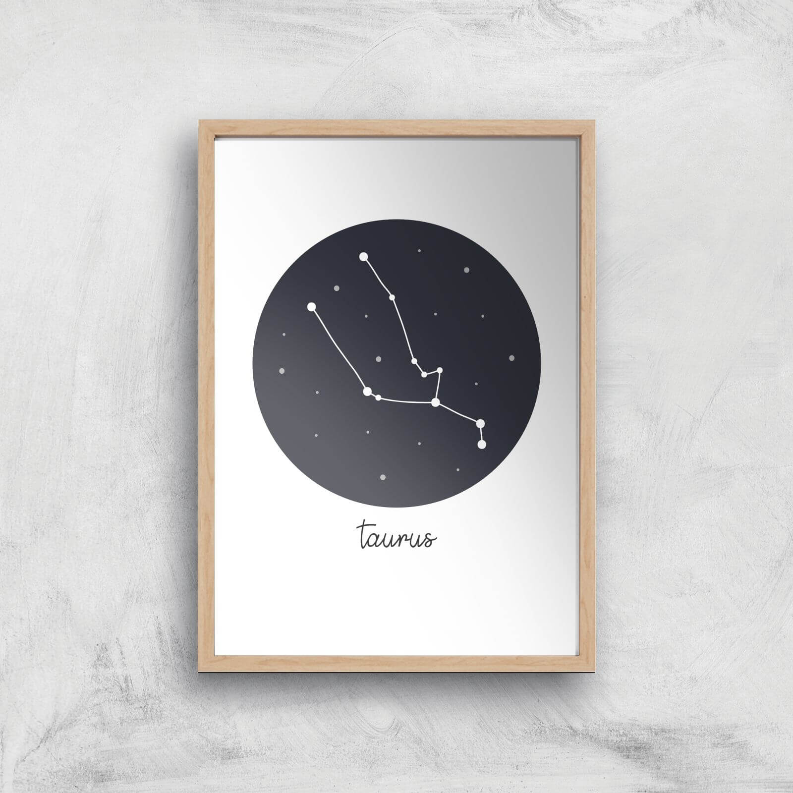 Taurus Art Print - A3 - Wooden Frame