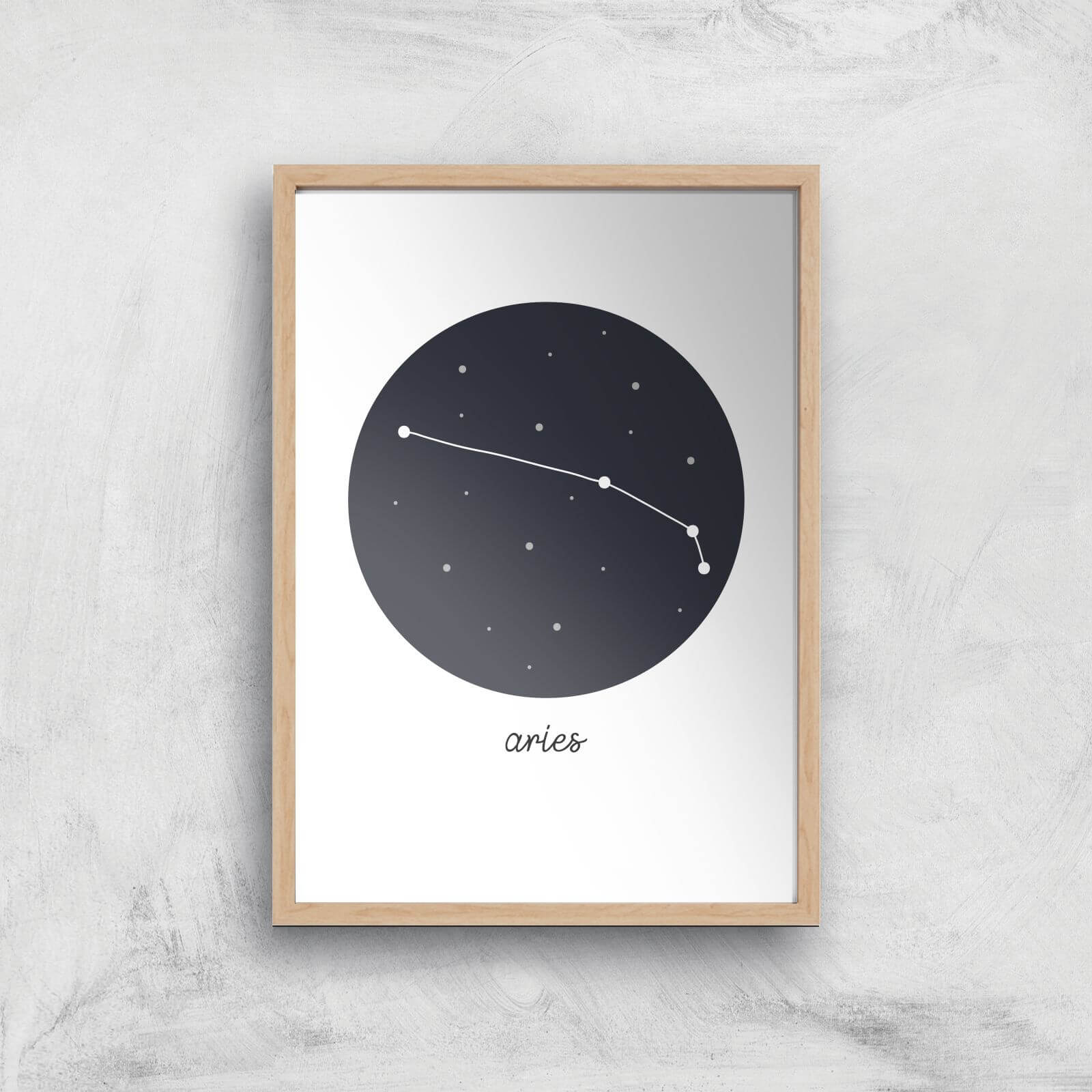 Aries Art Print - A3 - Wooden Frame