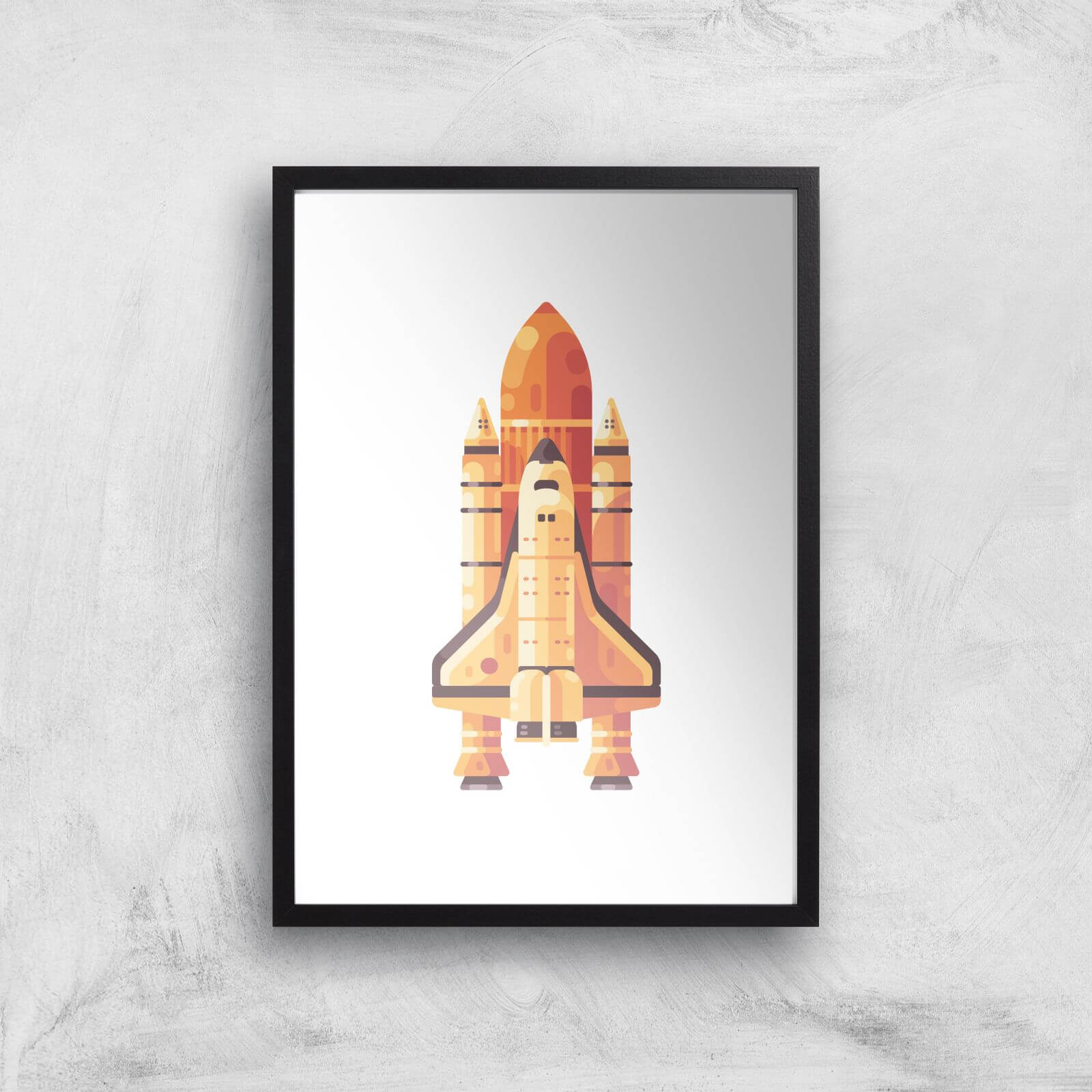 Rocket Art Print - A3 - Black Frame