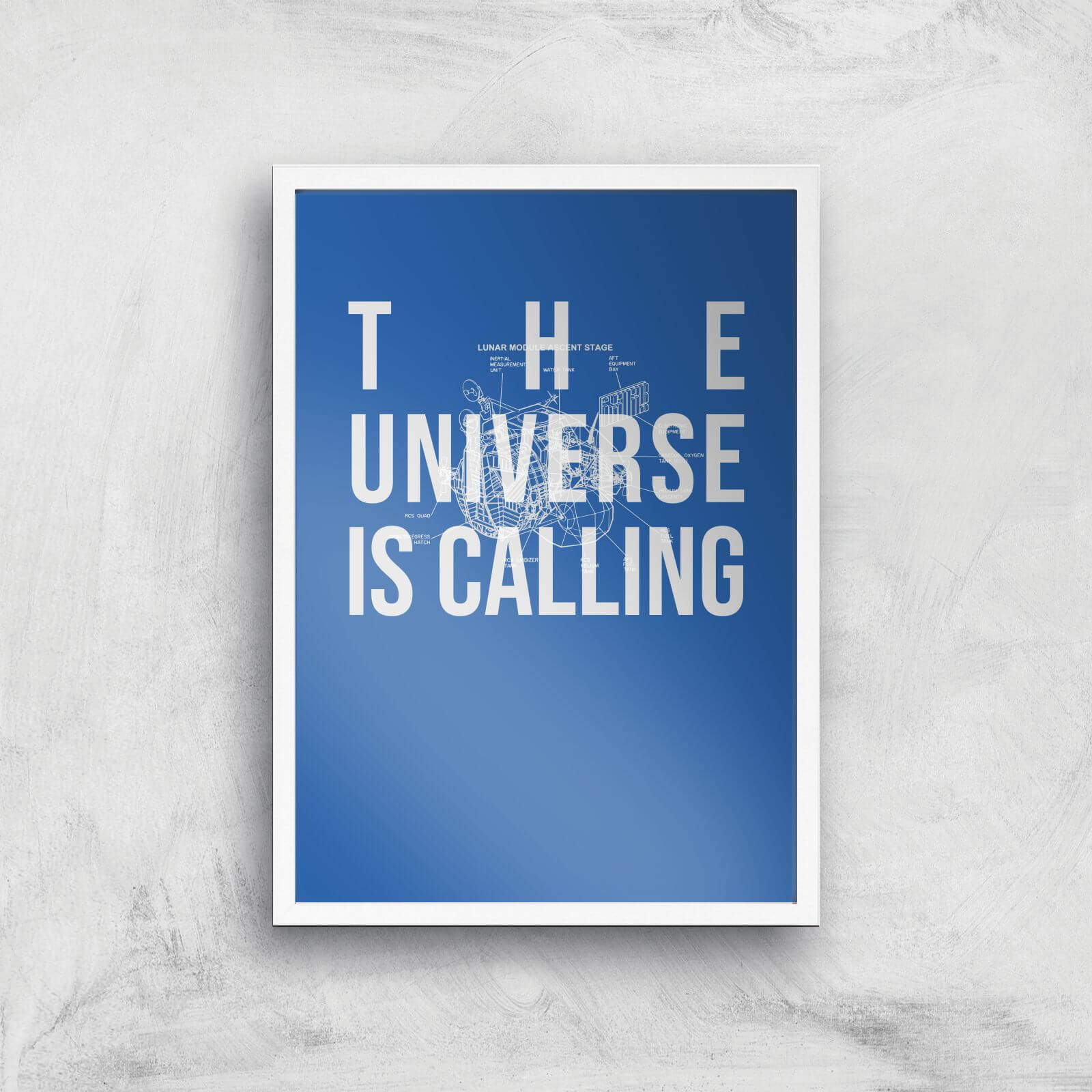 The Universe Is Calling Schematic Art Print - A2 - White Frame