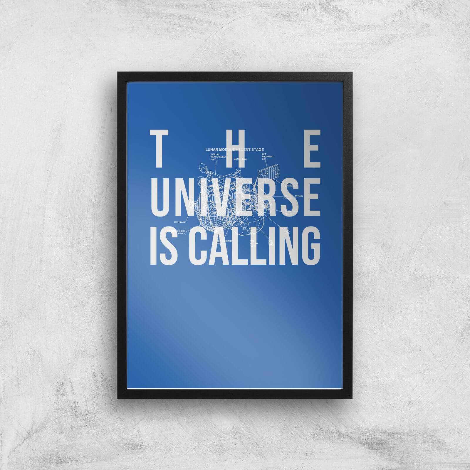 The Universe Is Calling Schematic Art Print - A2 - Black Frame