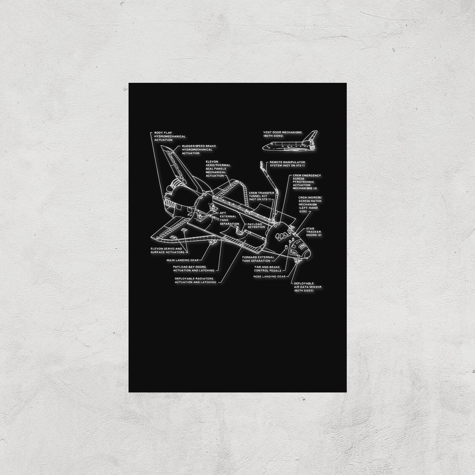 Shuttle Schematic Art Print - A2 - Print Only