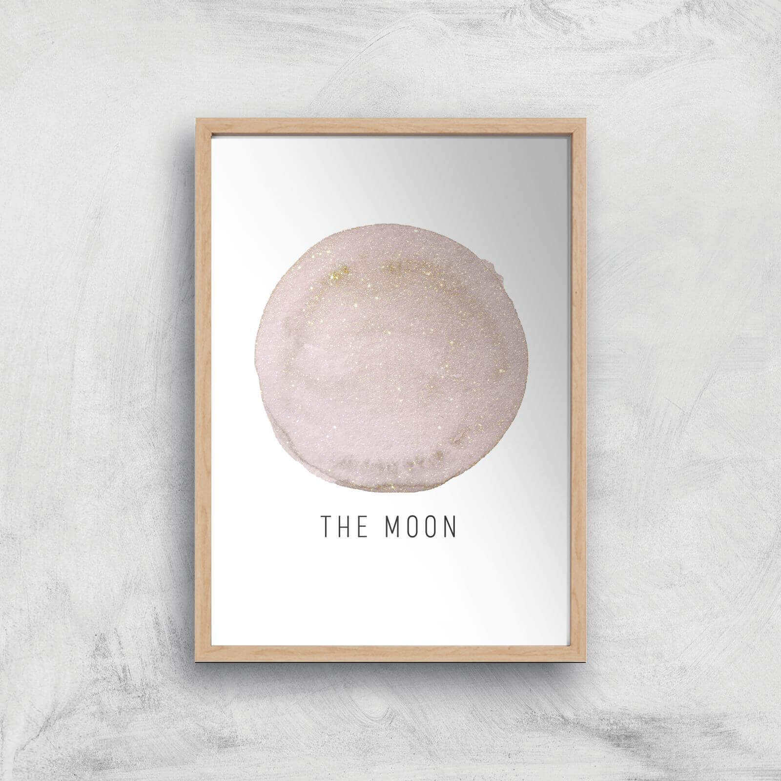 The Moon Art Print - A4 - Wooden Frame