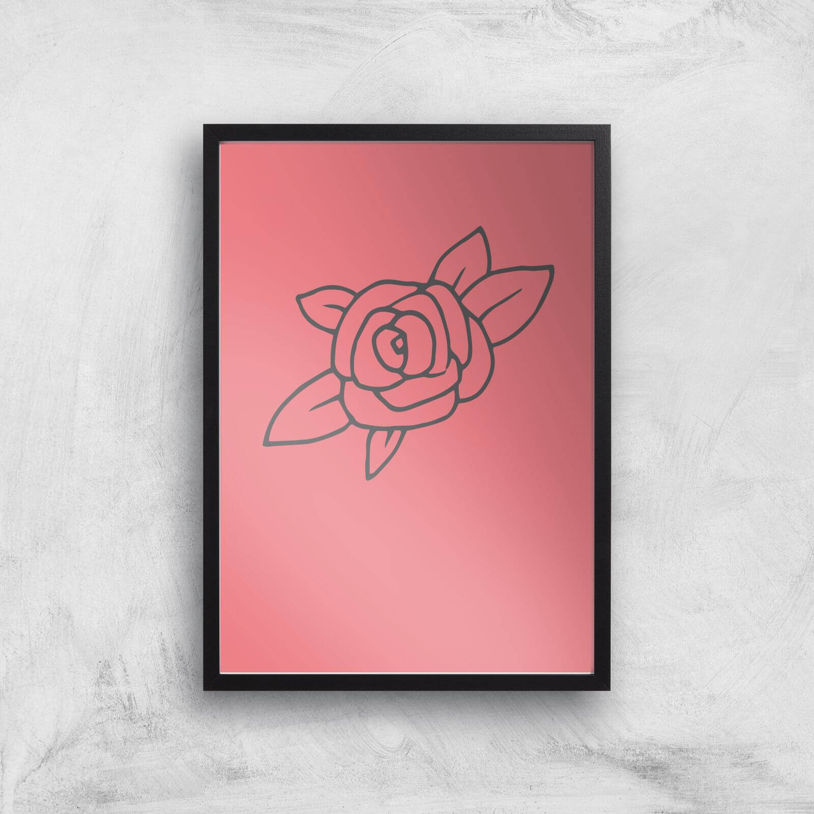 Rose Art Print - A3 - Black Frame