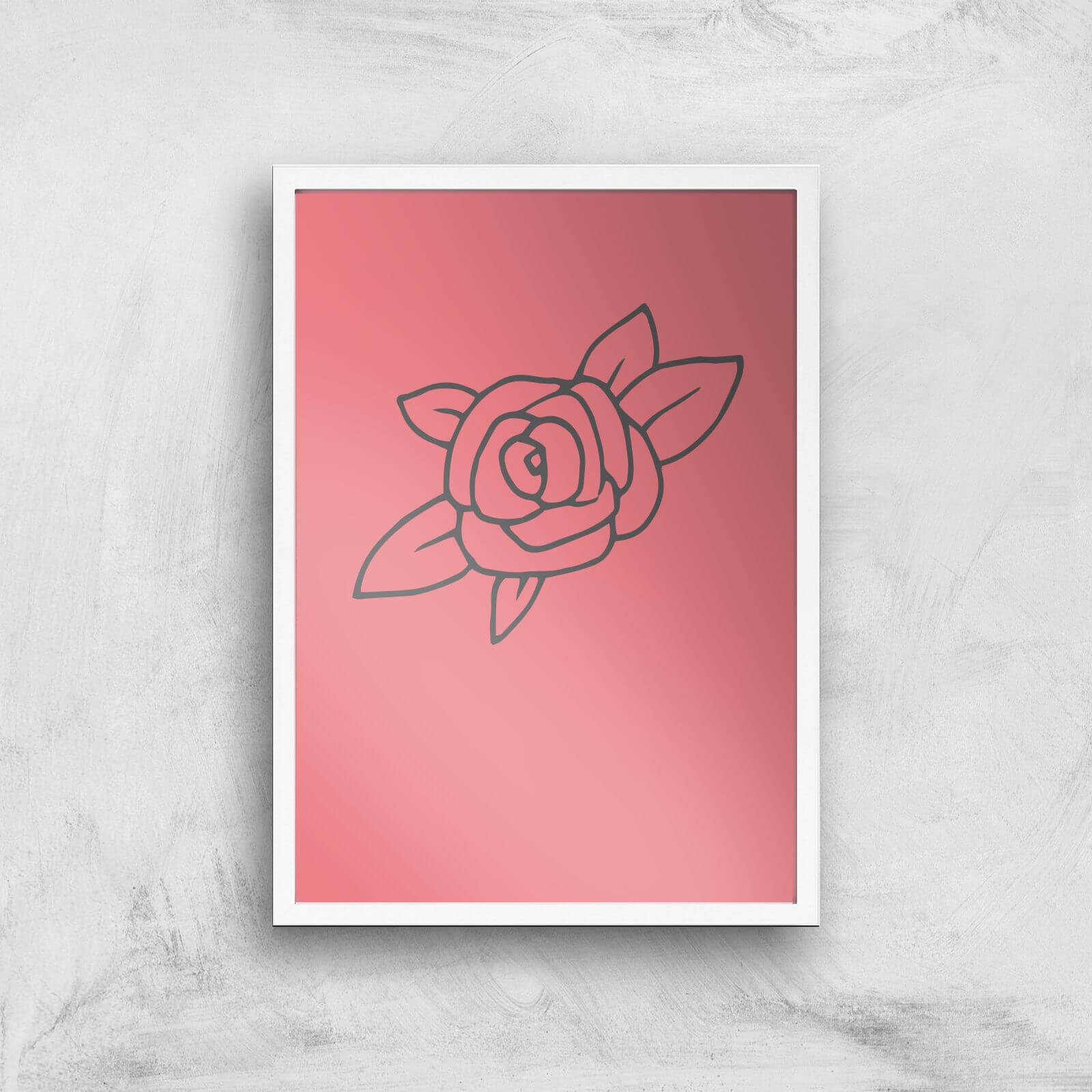 Rose Art Print - A2 - White Frame