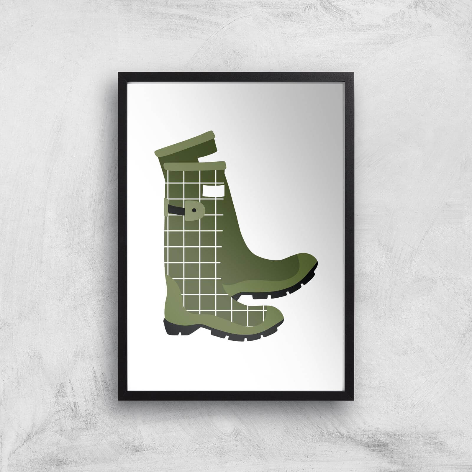 Wellies Art Print - A3 - Black Frame
