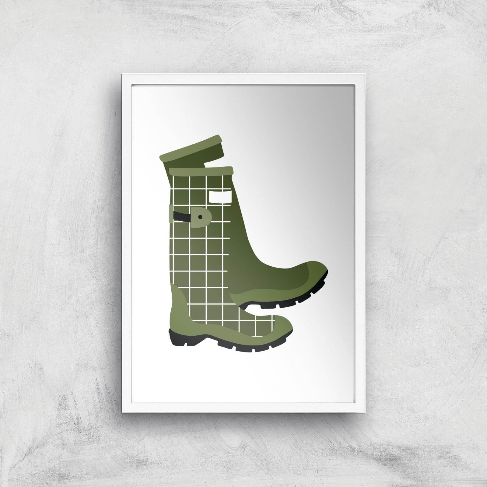 Wellies Art Print - A2 - White Frame