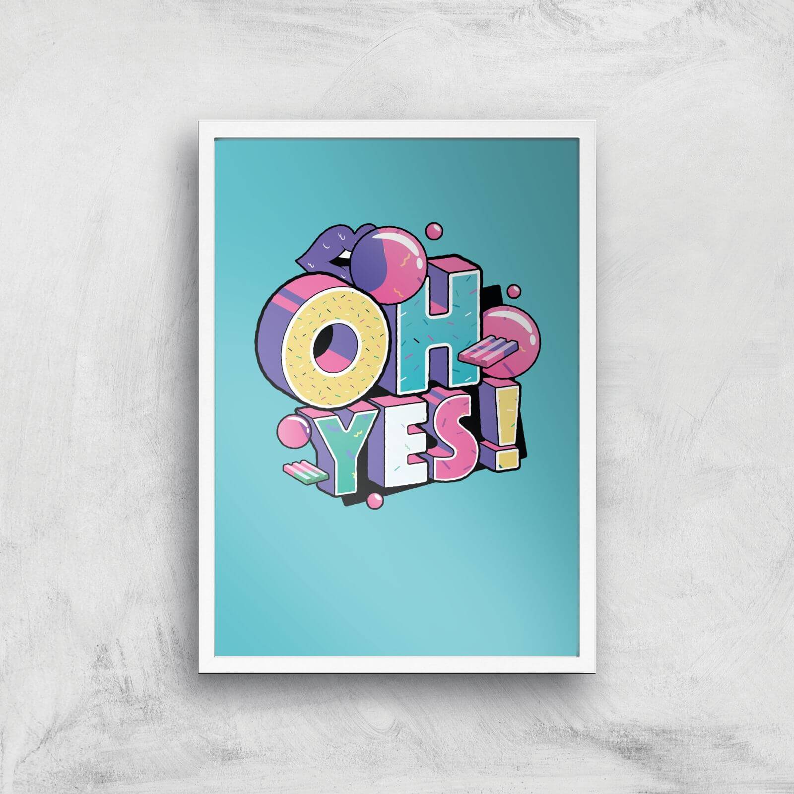 Oh Yes! Art Print - A3 - White Frame